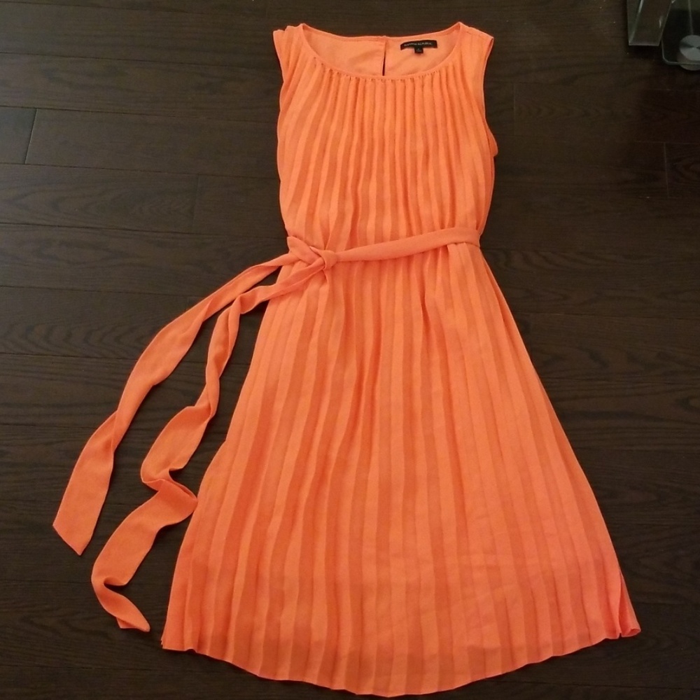 Banana Republic pleated orange dress